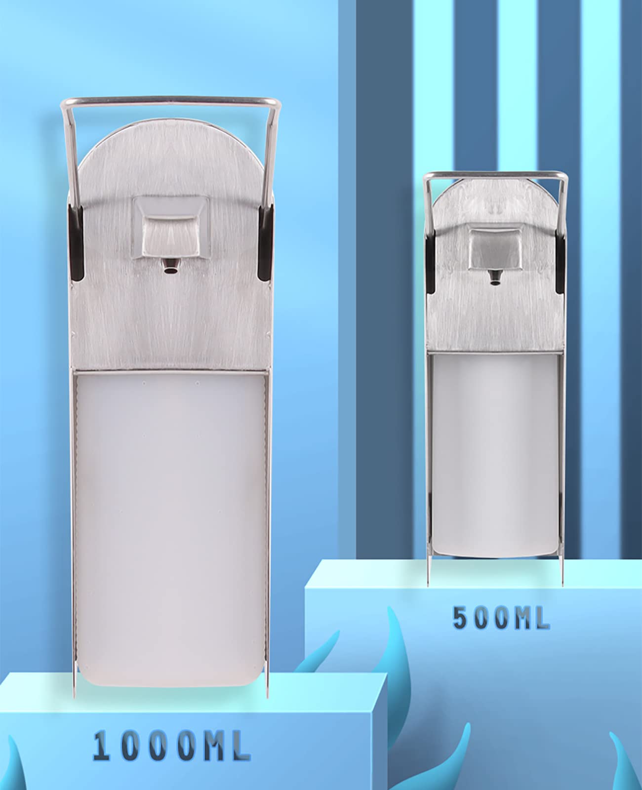 Dispenser di Sapone a Parete, Dispenser di Sapone Manuale per Bagno da Cucina Dispenser di Sapone per Le Mani Ricaricabile per di liquidi Camera di Gel per Shampoo per Uso Domestico Commerciale