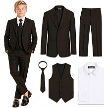 Gino Giovanni Boys Formal Dresswear Suit Set 5 Piece Formal Outfit