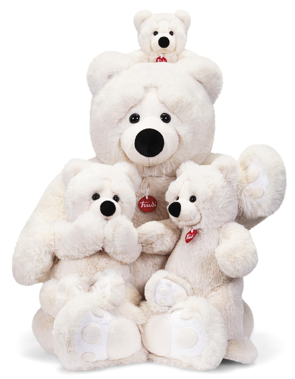 Trudi Bär Joel Elfenbein Plüschtiergeschenk für Weihnachten, Geburtstag und Valentinstag. Eisbär Plüschbär | 45x80x30cm Taglia XXL | Klassische Teddybären | Modello 25635