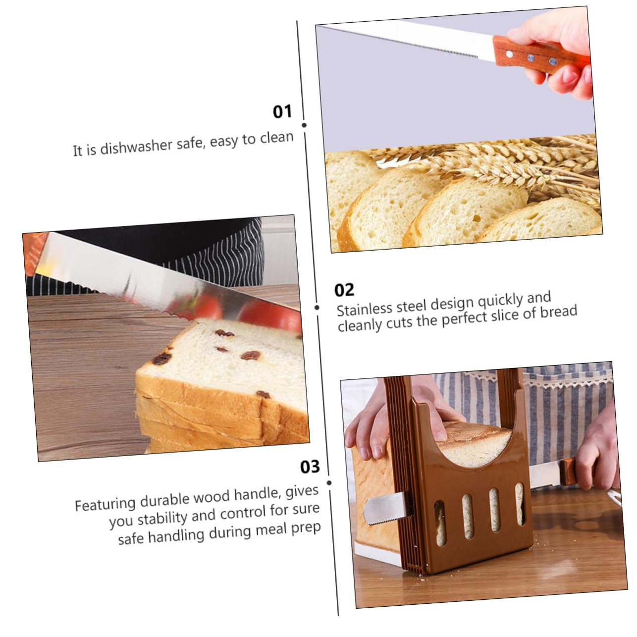 Garneck Quality Stainless Steel Multifunctional Cake Knife Bread Slicer Baking Tool Easy to Use