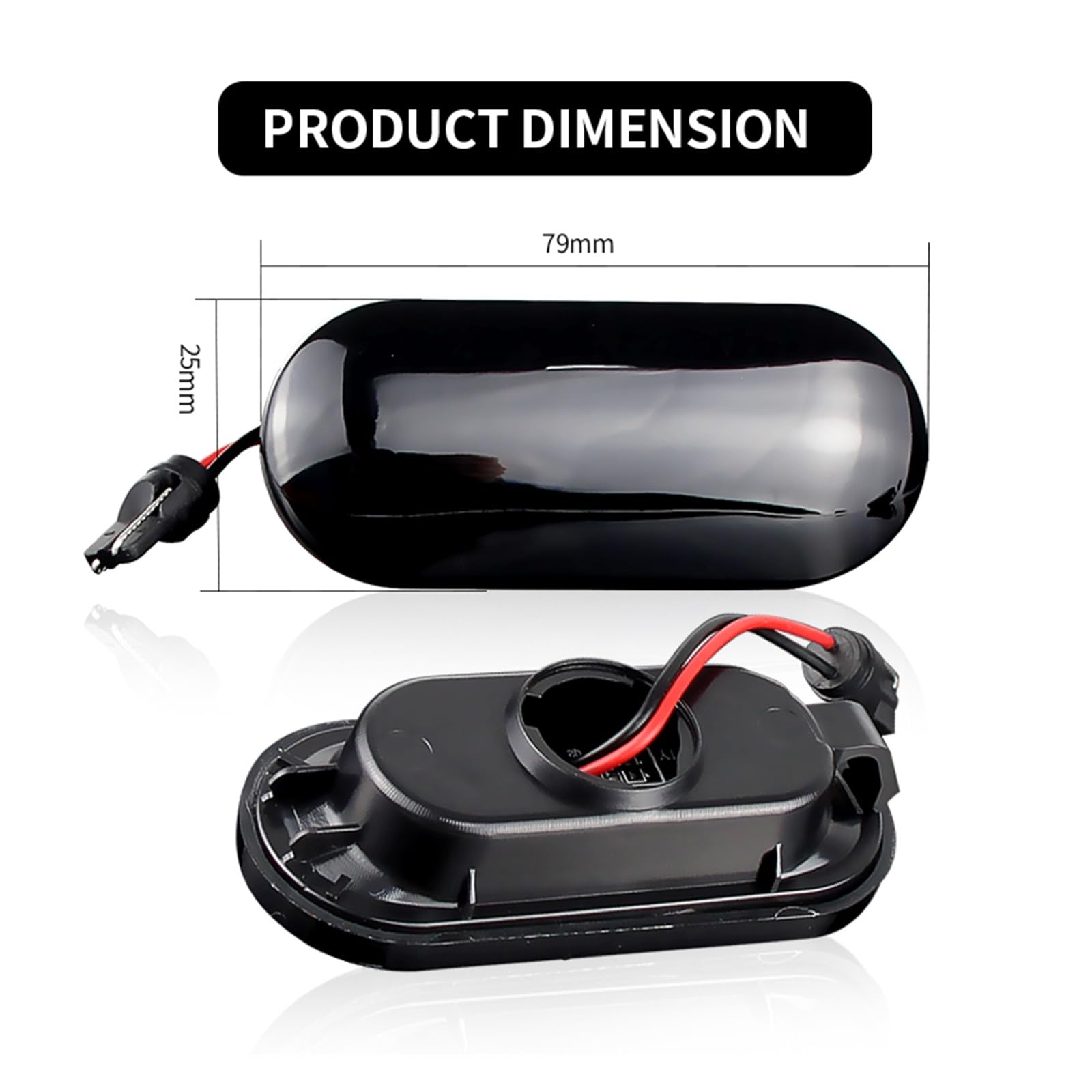 2 uds indicador lateral dinámico luz de señal de giro luz intermitente secuencial for Ford c-max Fiesta Focus MK2 Fusion Galaxy(2pcs NO Dynamic)