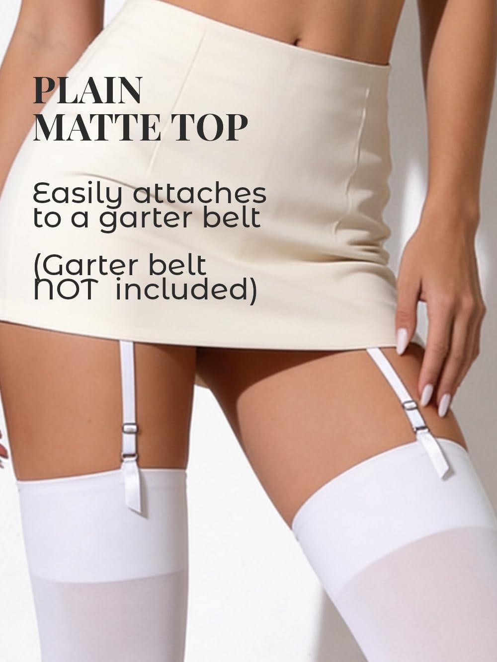 Mila Marutti Thigh High Stockings for Women | Garter Belt Stockings Semi Opaque 40D | Colored Suspender Stockings Pantyhose