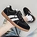 Men's Lightweight Casual Skate Sneakers, Retro Style Low-Top Lace-Up Shoes with Gum Sole, All-Season Versatile (Black, Adult, Men, 9, Numeric, US Footwear Size System, Medium)