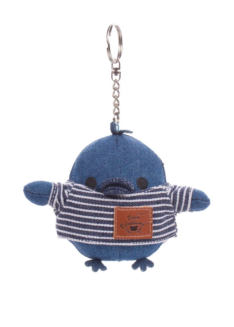 RilakkumaKiiroitori San-X Original Denim Plushie Charm Keychain