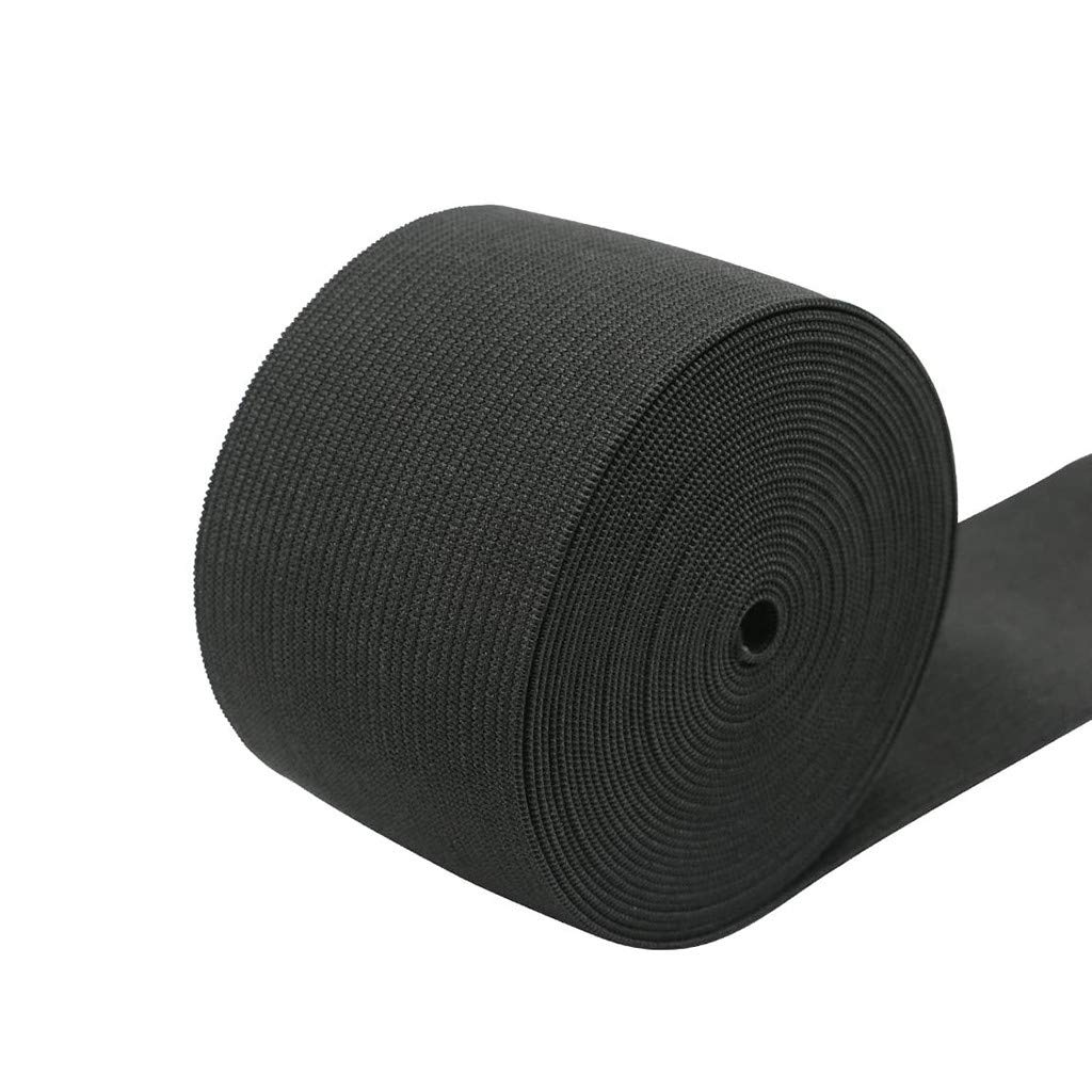 Sewing Elastic Band 2 Inch Wide High Elasticity Braided Elastic 11 Yard Craft Elastic Hair Wig Band Knitted Elastic with Heavy Stretch for Sewing