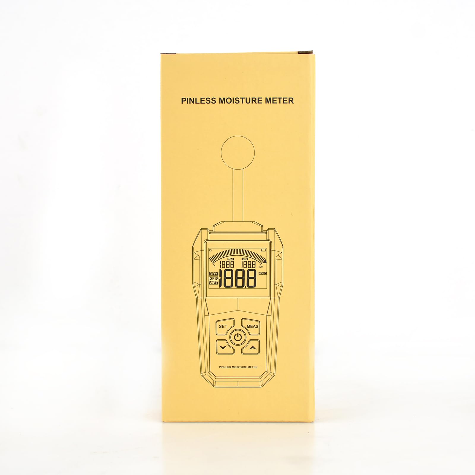 Medidor de Humedad MESTEK Humidímetros 20-40mm Digital sin Pin Detector de Humedad Portátil Humedad Medición Pantalla LCD Alarma para Madera, Paredes, Hormigón, Ladrillo y Materiales de Construcción