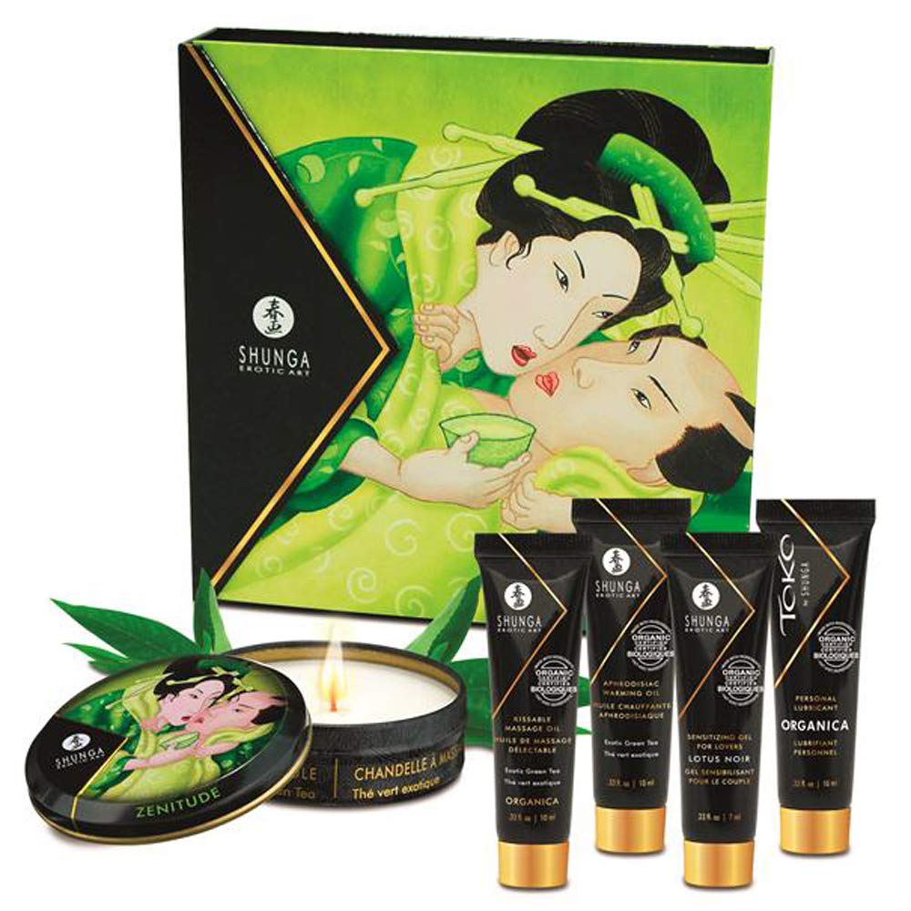 Secretos de una Geisha Aroma Te Verde - Kit Viaje Masaje Erótico by Shunga