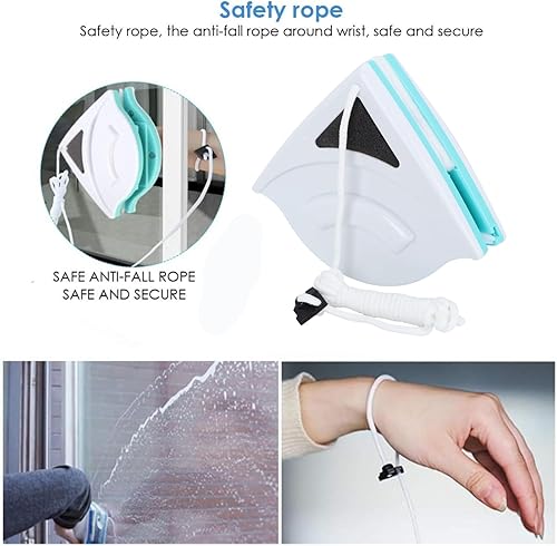 Miniatura 5 de Limpiador magnético de ventanas, cepillo de limpieza de ventanas de doble cara, limpiador de vidrio para lavarla, herramienta magnética de limpieza