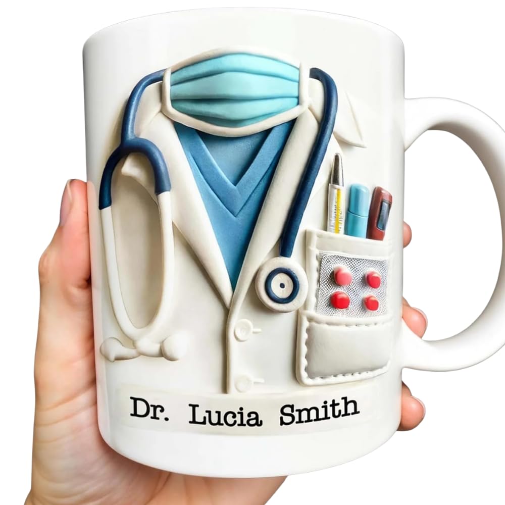 Behind Every Mask Is A Hero Personalized Doctor Mug Custom Doctor 3D Inflated Effect Printed Mug Doctor Coffee