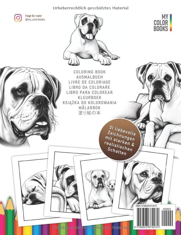Deutscher Boxer | Ausmalbuch: Für Erwachsene & Kinder | Das perfekte Geschenk für Hunde Liebhaber (Dogs | Coloring Books)