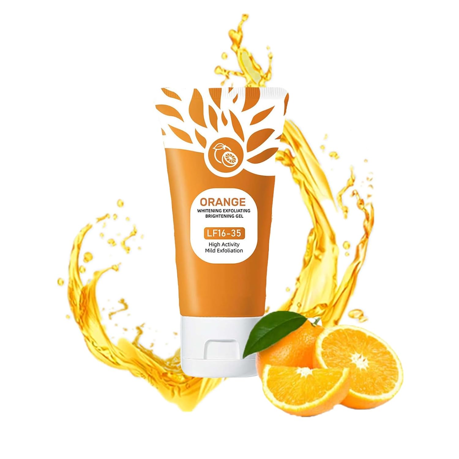Orange Exfoliating Gel for Face & Body | Deep Pore Cleansing to Remove Blackheads, Moisturizing Scrub with Enzymes for Smooth & Radiant Skin, Gentle Exfoliator All Skin Types (1pc, 50g)