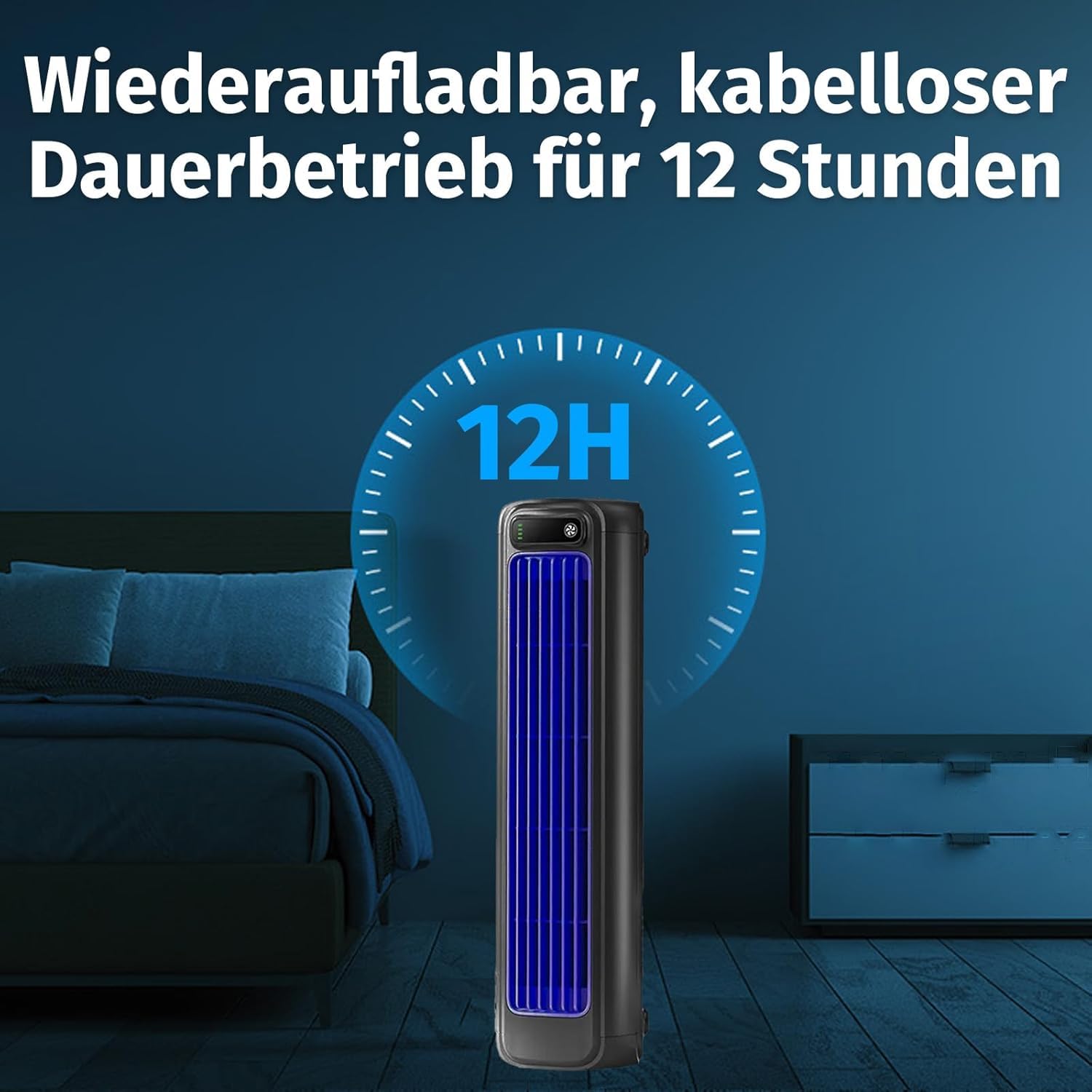 Coolizi Cooling Ace, Coolzy portable air conditioner,blattloser Ventilator mit 3 Geschwindigkeitsstufen und „Natural Breeze“-Modi, leiser Tischventilator für Homeoffice und Schlafzimmer