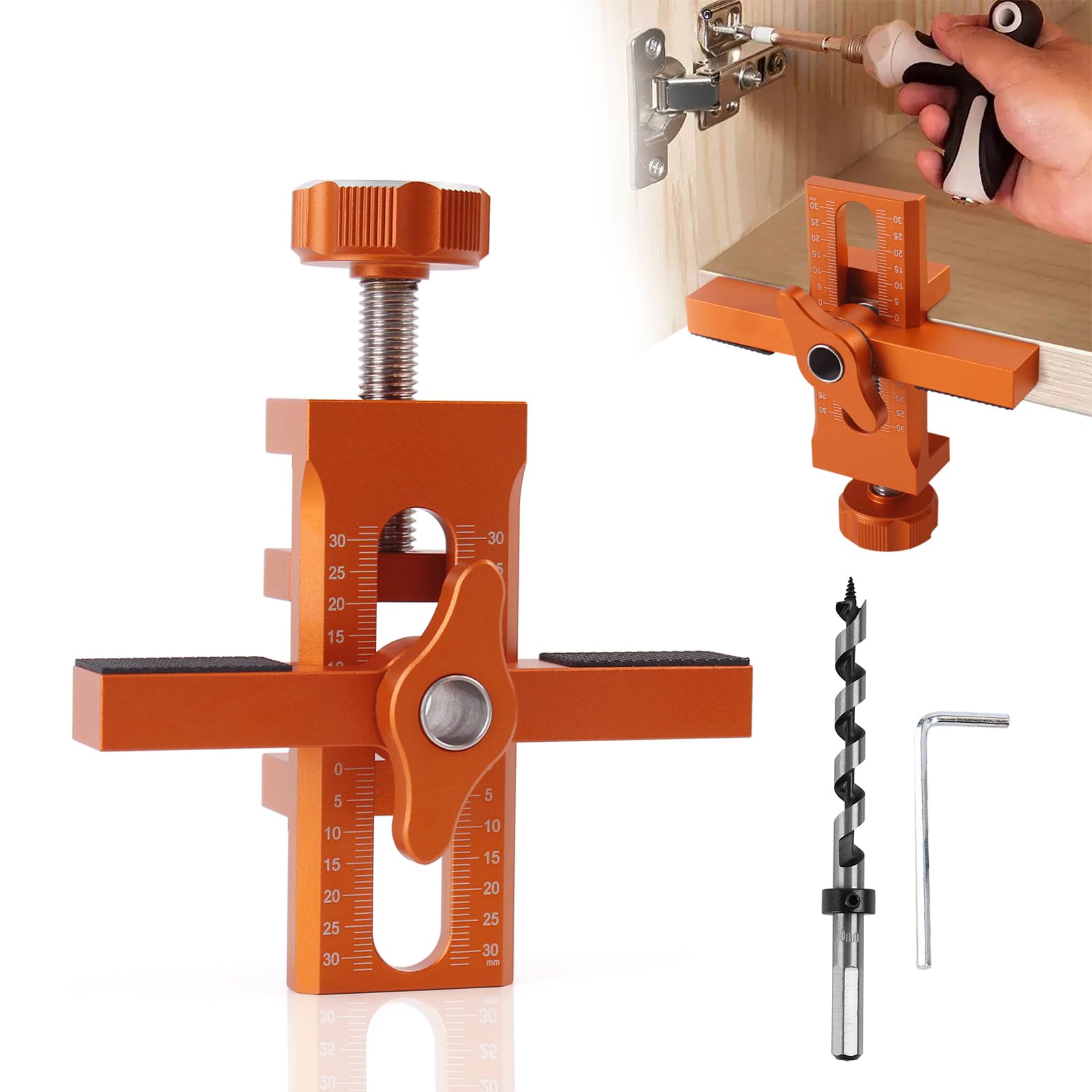 JCFANTS Cabinet Door Positioning Tool, Adjustable Cabinet Door Installation Positioner, Aluminum Cabinet Door Mounting Jig for Installing Frameless