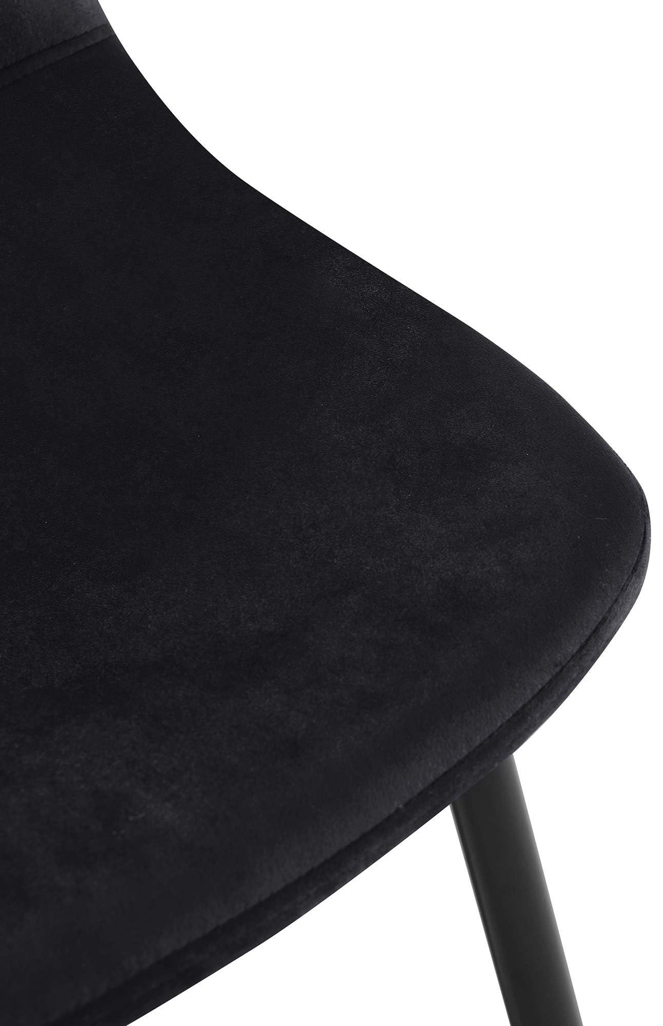 CLP Sedia Da Pranzo Clairton Imbottita In Velluto Crema, Struttura In Metallo Nero, Portata 150 Kg