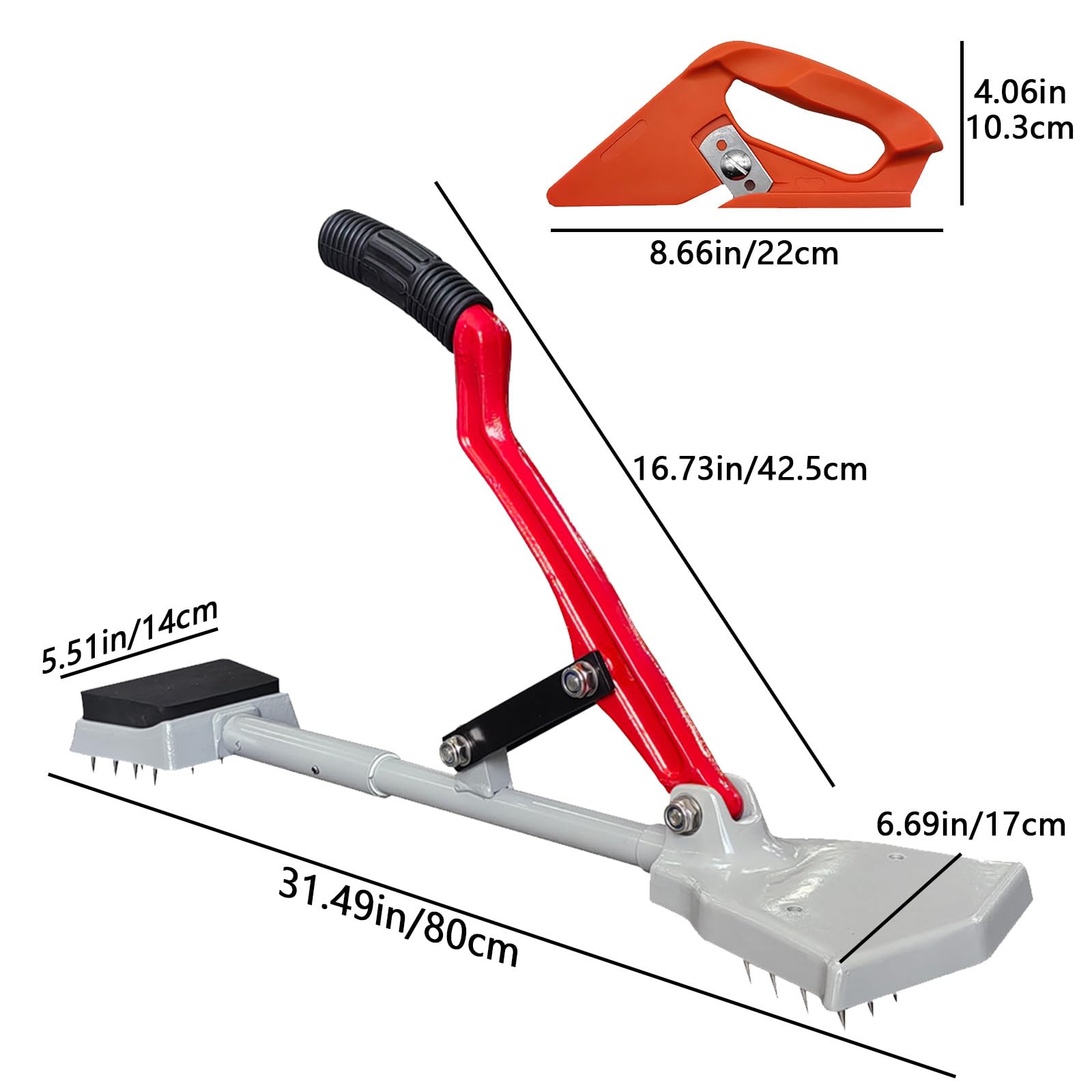 Outil Installation Moquette Complet, Tendeur sans Genou,avec Cutter, Carpet Kicker Ergonomique, Kit Pose Moquette,pour Maison et Hôtel