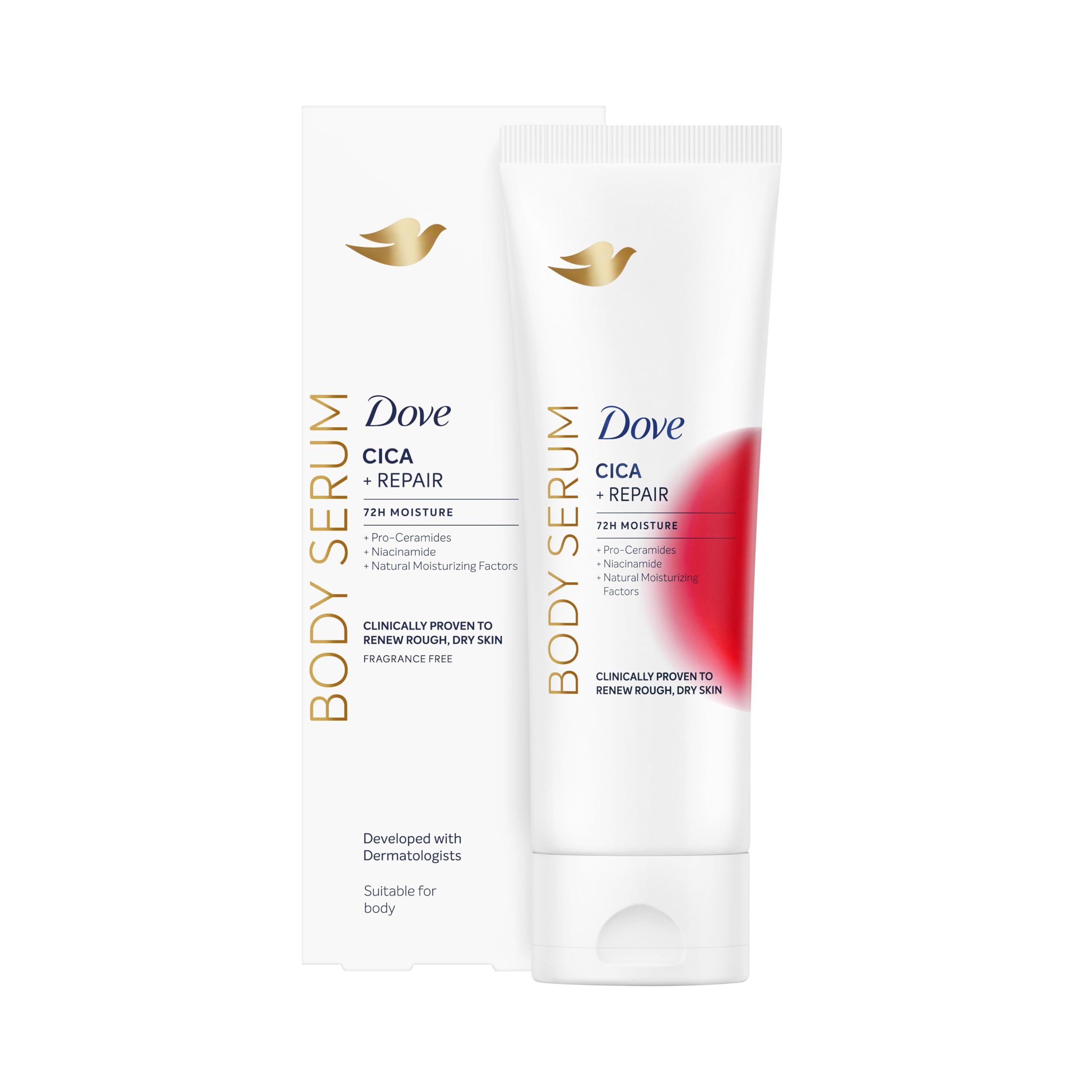 Dove Beige Feuchtigkeits-Lotion Cica Repair, Bei Trockener Und Rissiger Haut, 72H Feuchtigkeit, Für Beruhigte Und Weiche Haut, Reduziert Irritationen, Mit Centella Asiatica Und Niacinamid, 200 Ml