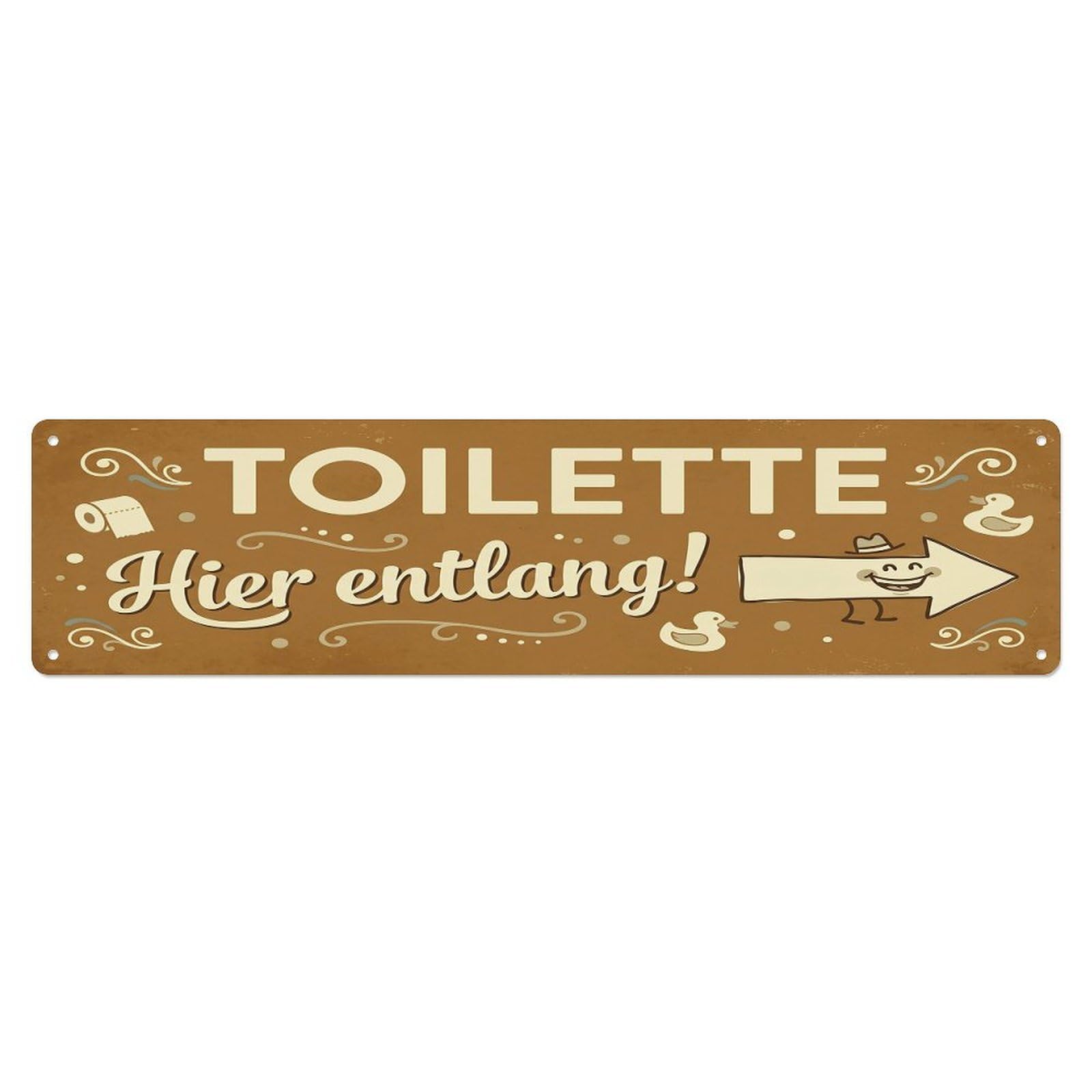 Humorous Nostalgic Loft Washroom Toilet(WC) Door Metal Tin Sign Plaque Wall Decor for Cafe, Club Bar, Office, Home Garden Metal Poster 4x16Inch