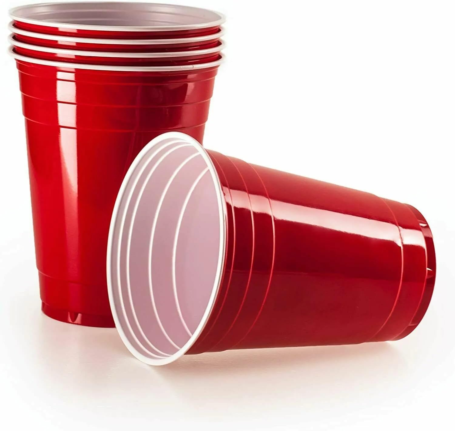 100Pcs Red American Style Party Frat Beer Pong American Game Reusable Cups (16oz)