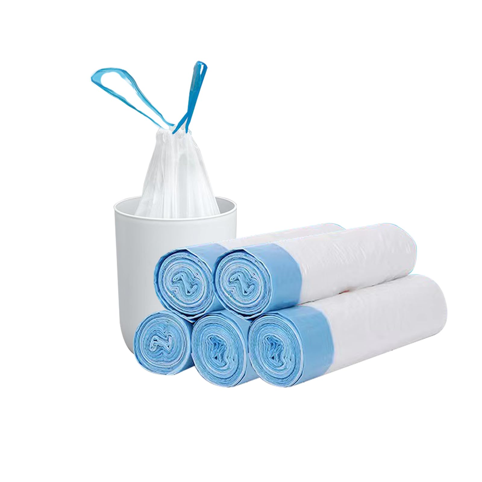Bin Bags Food Waste Bins Liners with Tie Handles Drawstring 12L White Compatible HUAPPNIO Hanging Rubbish Cans (No storage box, 12L)