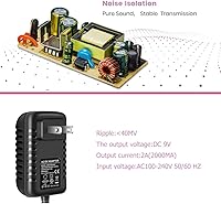 Vista 3 de Adaptador de fuente de alimentación para pedal de guitarra, 9 V CC 2 A, 2000 ma con cables de cadena margarita de 8 vías para pedales de efectos