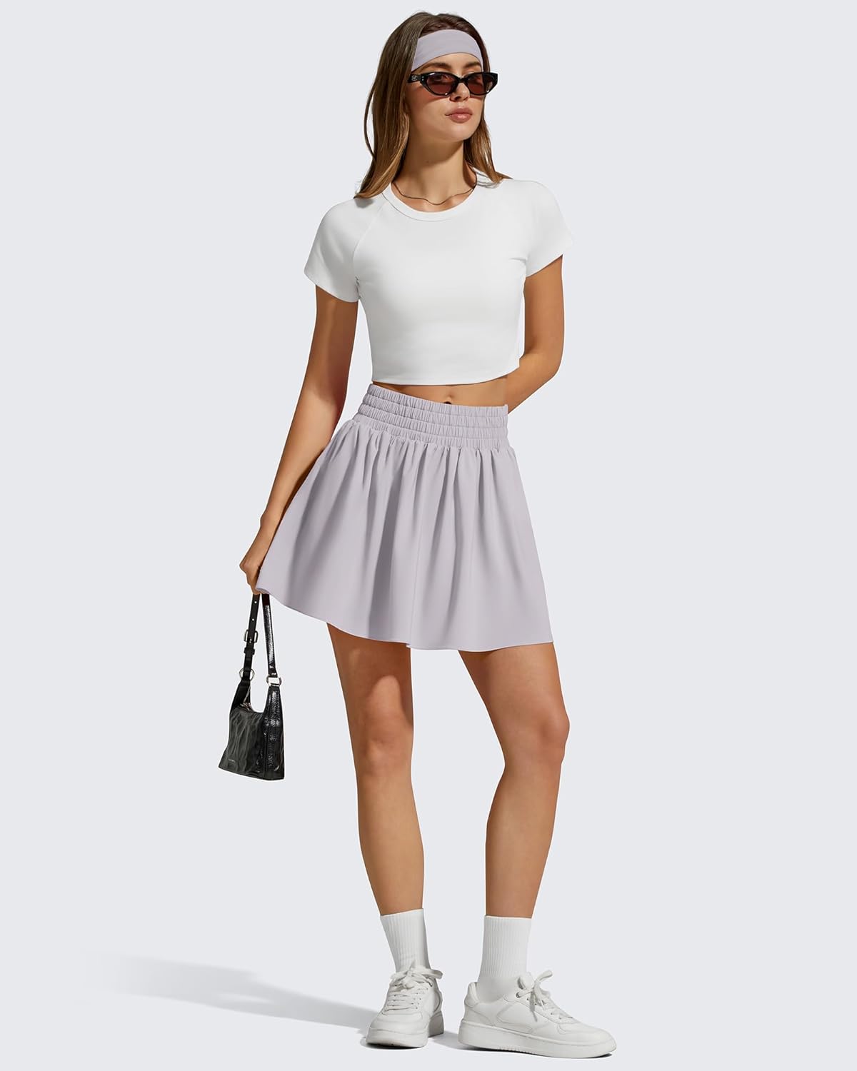 G4Free Chillwhisp High Waisted Tennis Skirts for Women - 15" Flowy Golf Skort Athletic Inner Shorts with 4 Pockets