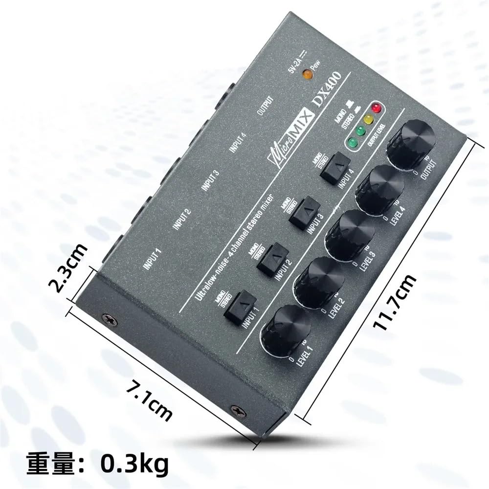 Mixer di Linea a 4/6/8 canali a bassissimo Rumore Mini Mixer Alimentazione DC5V Mixer di Facile utilizzo(DX800)