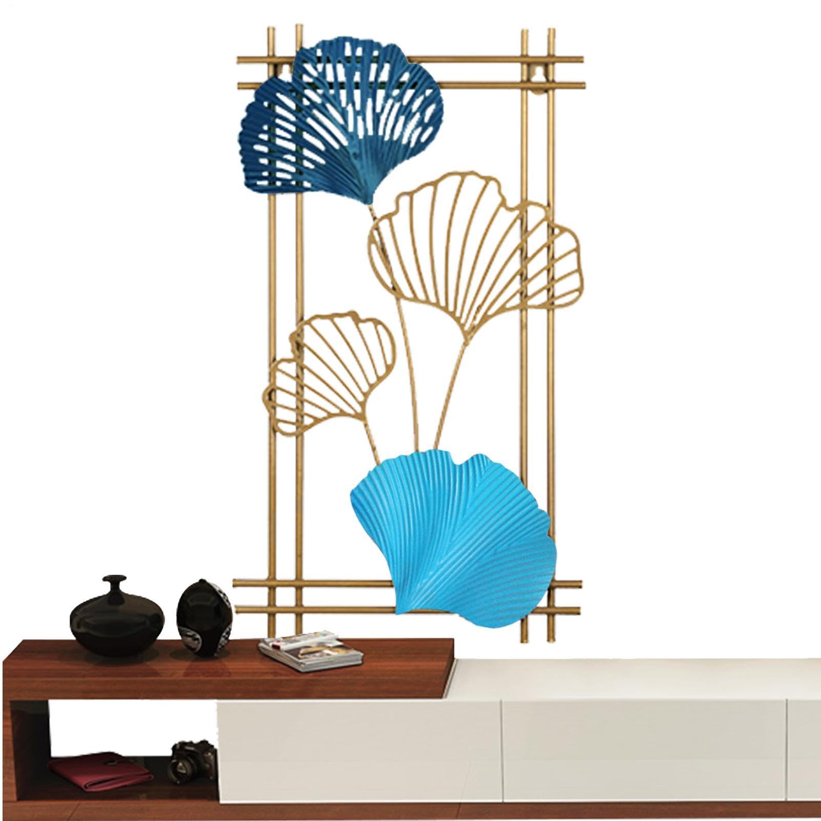 Arte de pared de metal hoja de ginkgo decoración moderna para crear un salón relajante