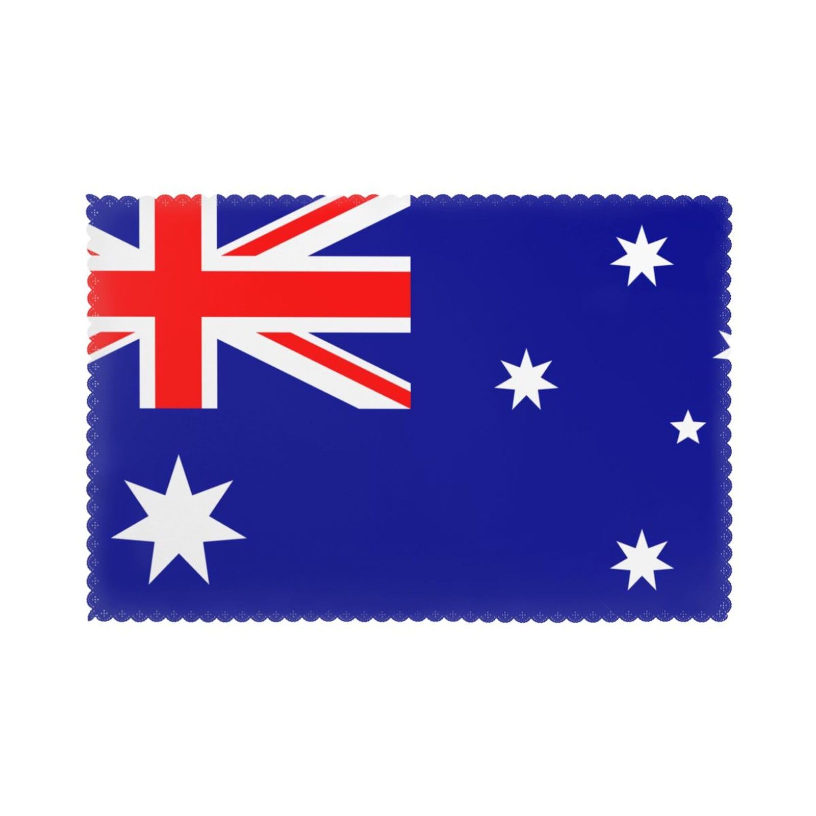 Australian flag Placemat set of 6, oil-proof and insulated dining table placemats, washable and wipeable.
