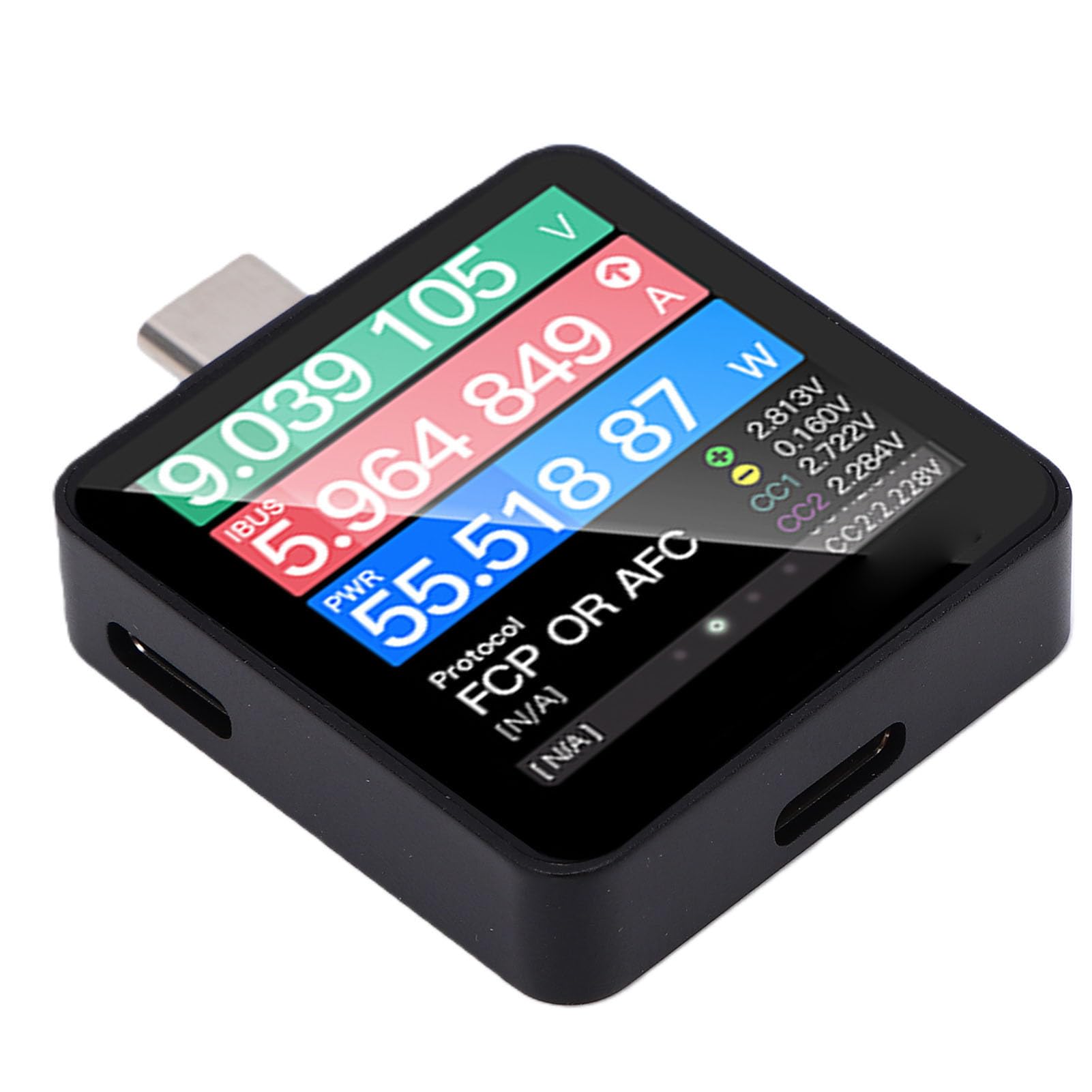 Generic Tester Szybkiego ładowania USB C Cyfrowy Miernik Napięcia i Prądu dla Entuzjastów Technologii Stop Aluminium 1,4 X 1,8 X 0,3 Cala