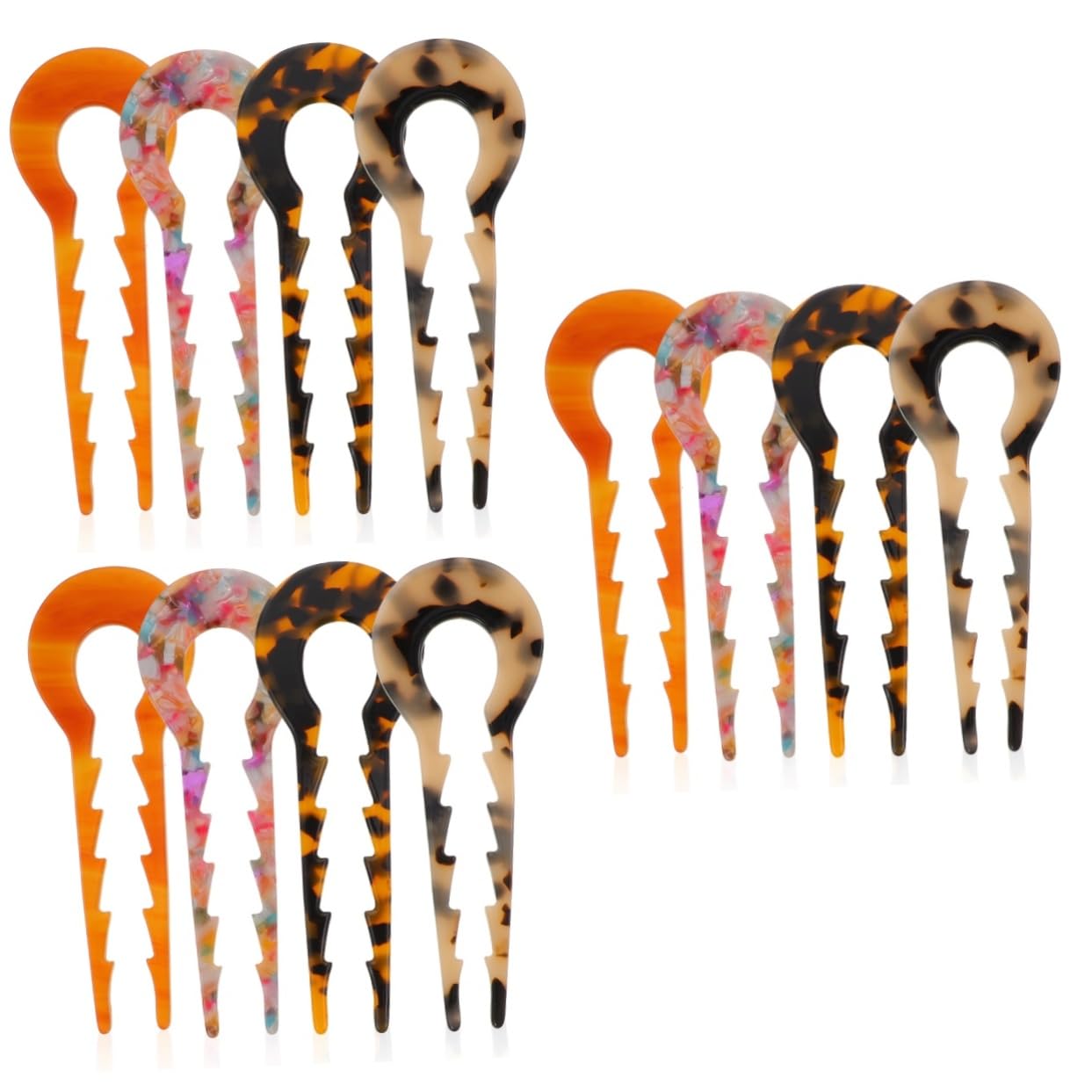 FRCOLOR 12 Piezas Horquilla de hoja de acetato de celulosa hair clips horquillas moño horquillas de pelo francés titular de la de caballo horquilla de acetato accesorios de peinado