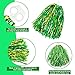 CUGBO 60Pcs Cheerleading Pom Poms Bulk, Metallic Foil Flower Ribbons Cheerleader Pompoms with Plastic Finger Ring for Adults Kids Girls Team Spirit Sports Dance Cheering (Green+Gold)