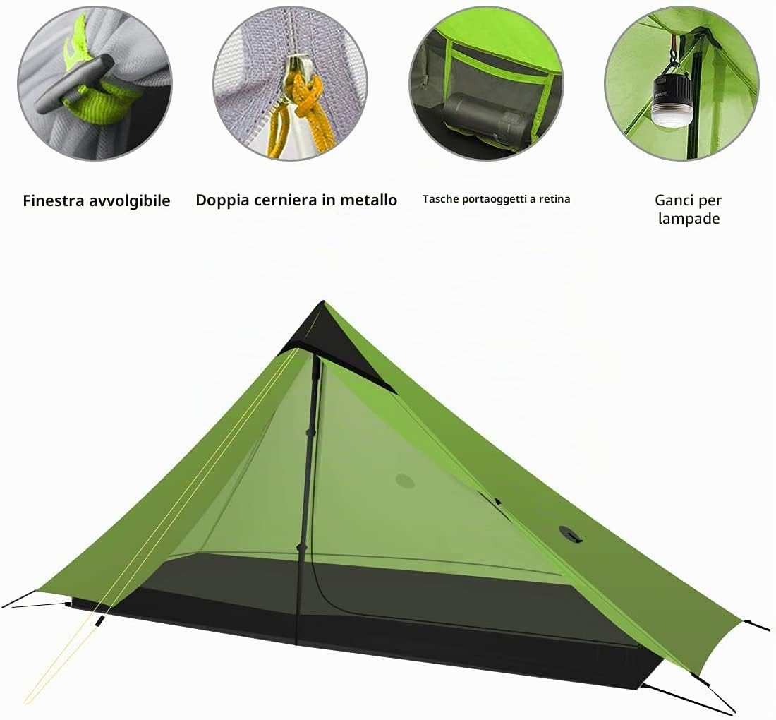 Nuovo LanShan Outdoor Ultralight Tenda da campeggio 1Persone / 2 persone Mesh Tent Shelter -Perfetto per il campeggio, Backpacking e Thru-Hikes