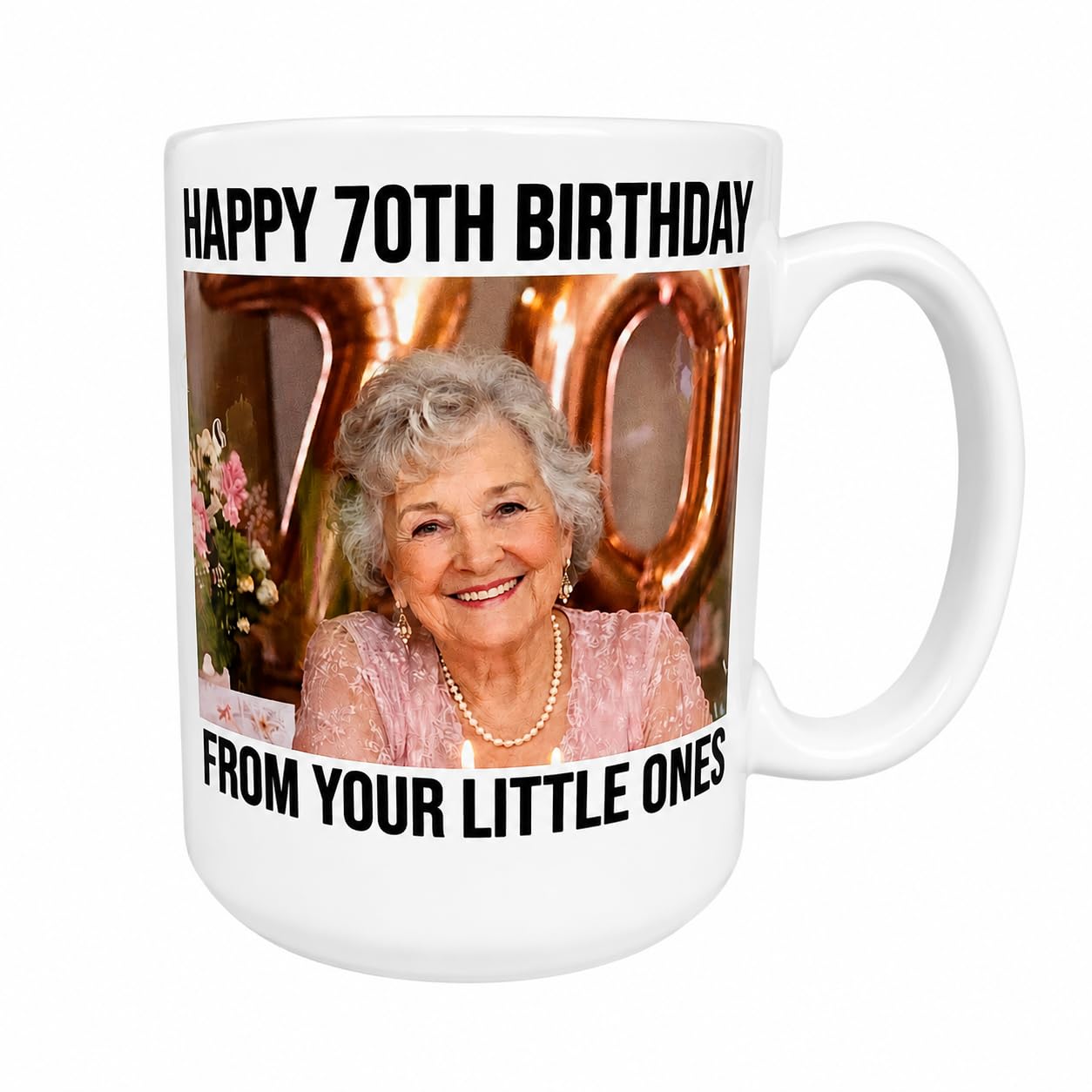 Personalised Mug with Photo and Text On Both Sides - 15oz Coffee Cup - Customised Gift for Mother Father Grandad Women Wife Husband Lover - Present for Birthday Christmas Valentine (Mighty-15oz-445ml)