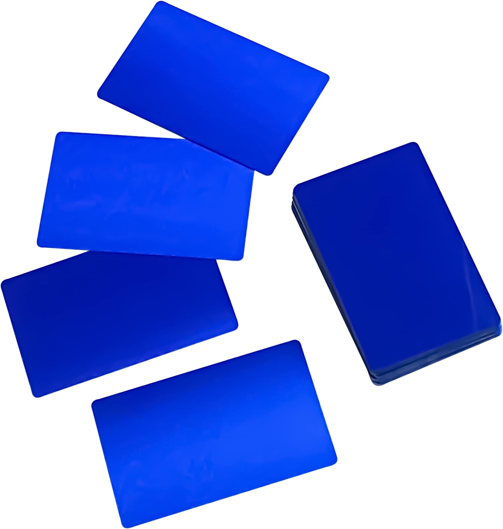 RXBC2011 Blank Metal Business Cards Laser Engraving Aluminum Blue Pack of 100