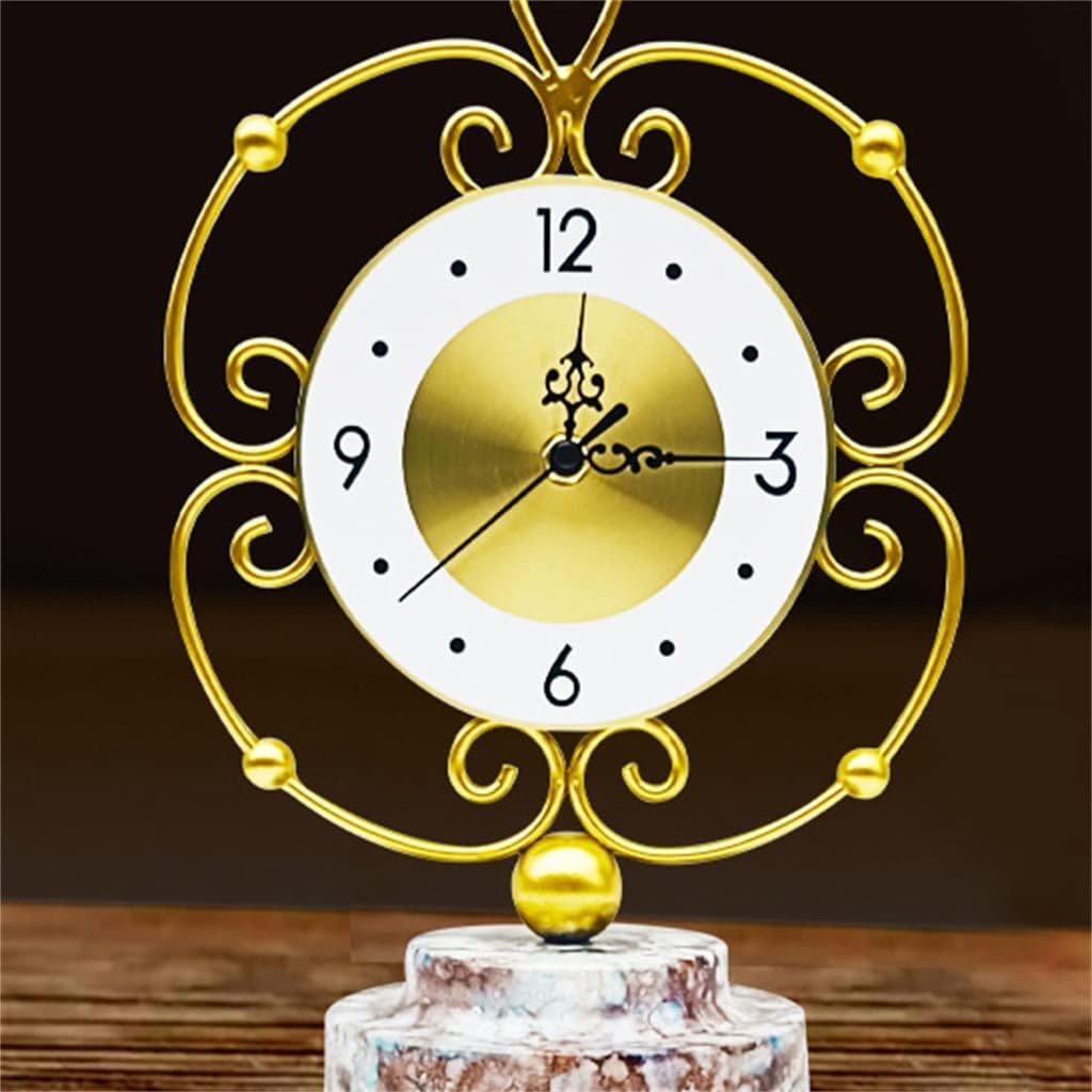 Chinese Decorative Iron Silent Walking Clock Imitation Marble