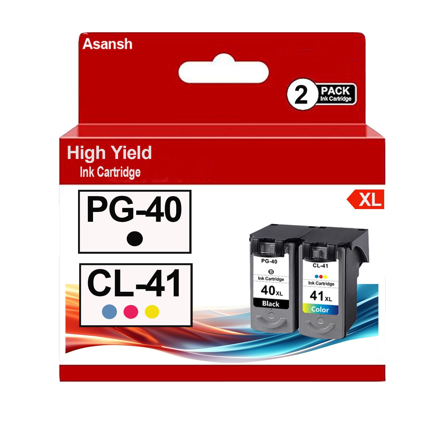 ASANSH PG-40 CL-41 PG40 CL41 Ink Cartridge Use for for PIXMA IP1600 IP1800 IP2600 MP140 MP150 151 MP160 MP170 MP180 MP190 MP210 MP450 MP460 MP470 Fax
