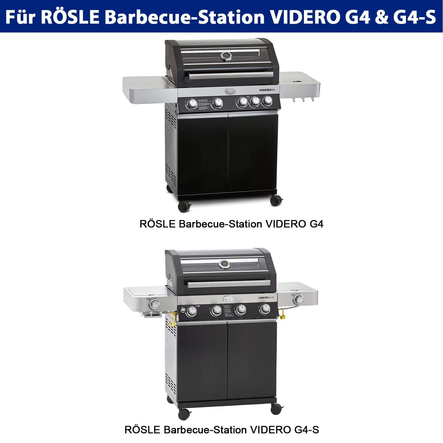 Abdeckhaube Wetterschutzhülle für Rösle VIDERO G4/G4-S Gasgrill | 600D Oxford Grill Abdeckplane für Rösle BBQ-Station Grillzubehör, Hochwertige Schützhülle aus Wasserdicht