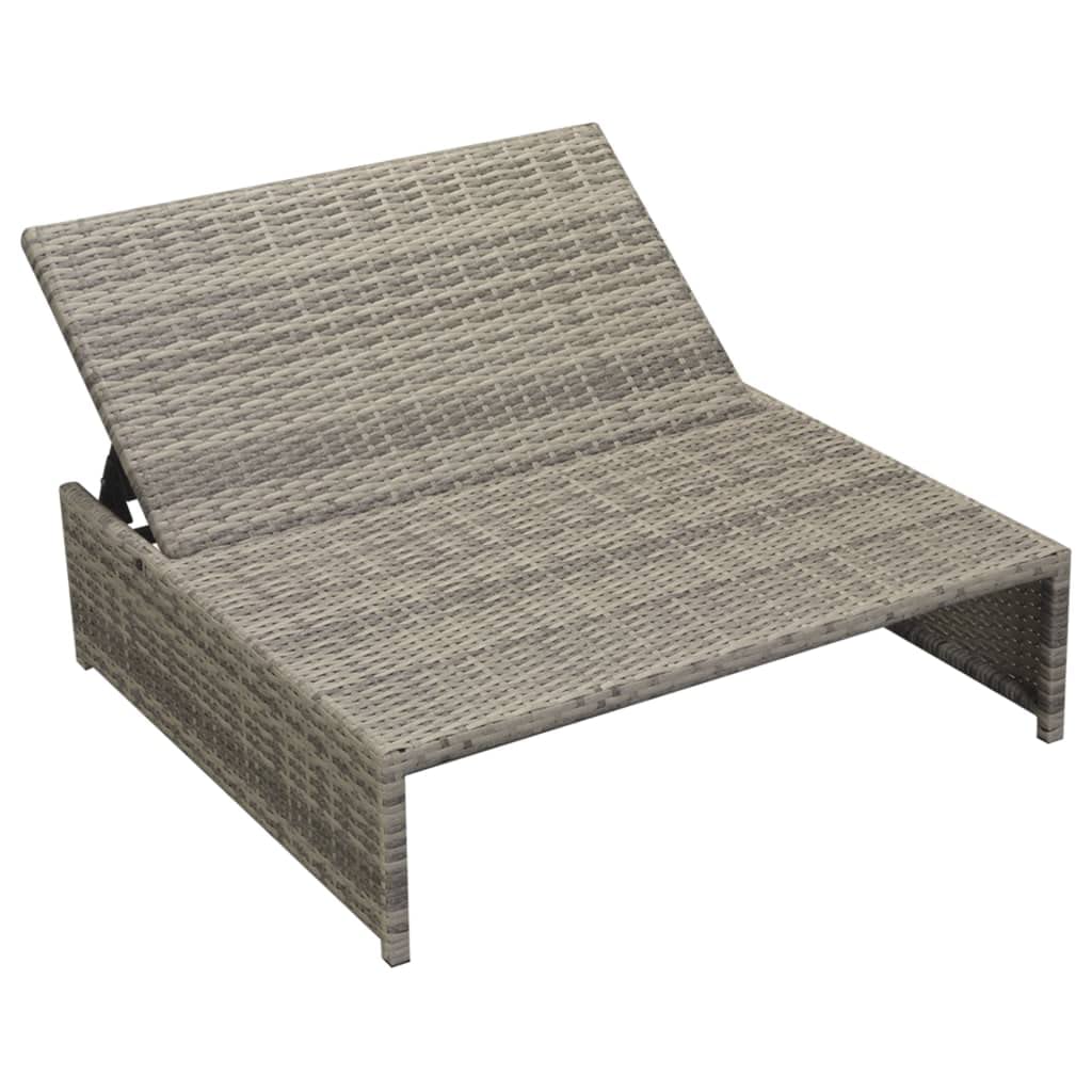 Juego de muebles de jardín modulares de 5 piezas, con respaldo ajustable, incluye cojines y cojines, color gris