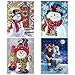 Produktbild SINBLUE 4 Stück Weihnachts-Voll-Bohrer 5D DIY Diamant Mal-Set  Weihnachten Santa Schneemann Strass Stickerei Gemälde Vogel Tasse Tee Geschenk für Festival Haus Dekoration