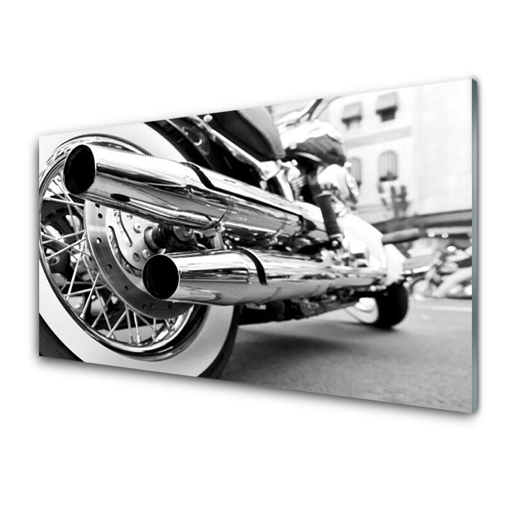 Tableau Mural Moderne Moto en Verre 100x50cm Salon Tulup