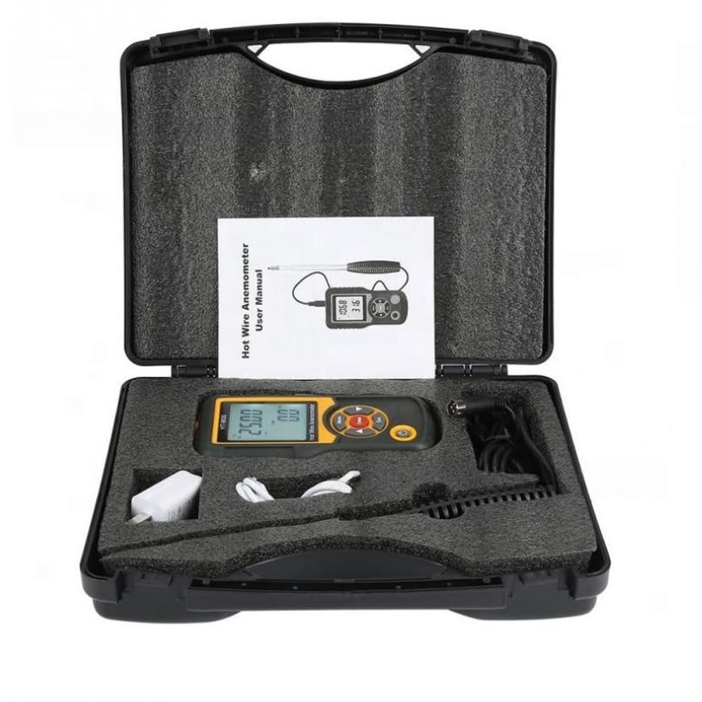 Anemometro Portatile con Letture Velocità e Temperatura Digitale