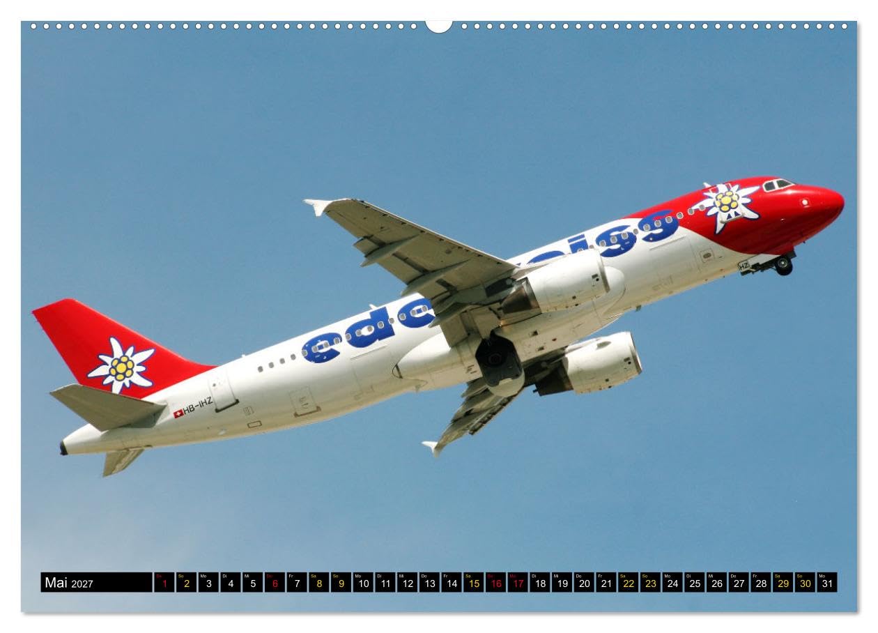 CALVENDO - Airbus Airliners (hochwertiger Premium Wandkalender 2027 DIN A2 quer), Kunstdruck in Hochglanz: Die Airbus Familie deckt heute das ganze Airline Spektrum ab.