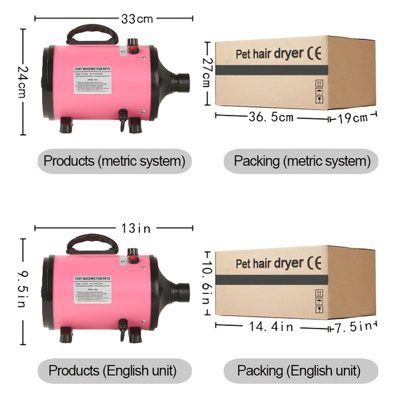 Soffiatore per Cani Asciugacapelli per Cani 2800W Phon per Cani Silenzioso Asciugatore per Cani Asciuga Cane Velocità e Temperatura Regolabili Asciugatrice per Cani Professionale con 4 Ugelli