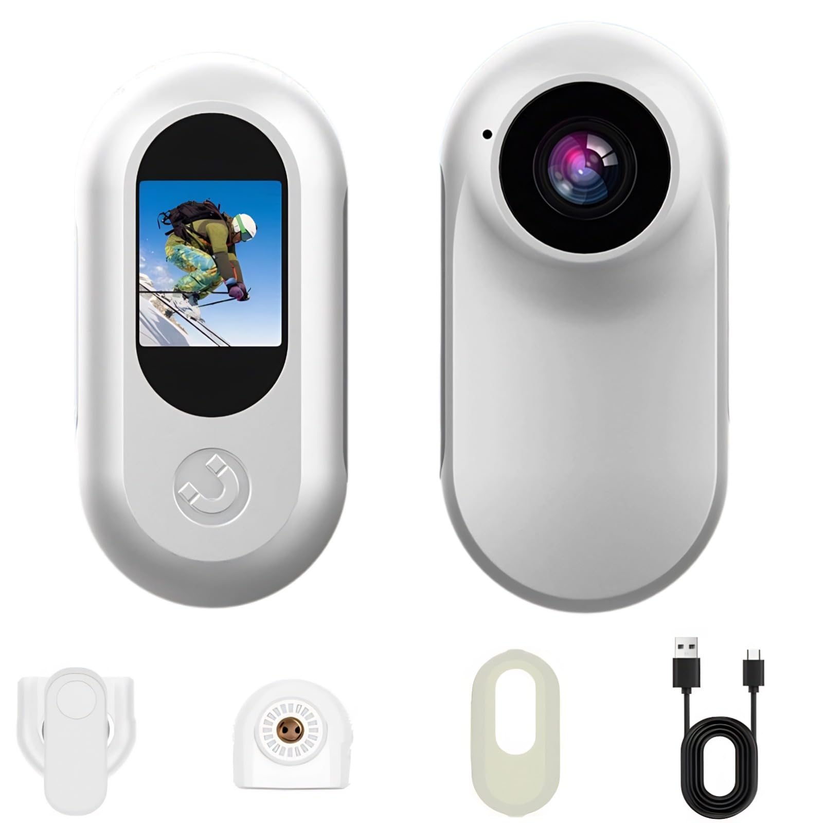 Mini Caméra Sport 1080P Vision Nocturne - Pour Casque Moto Vlog Aventure 64GB 120° Angle Large 150min Autonomie