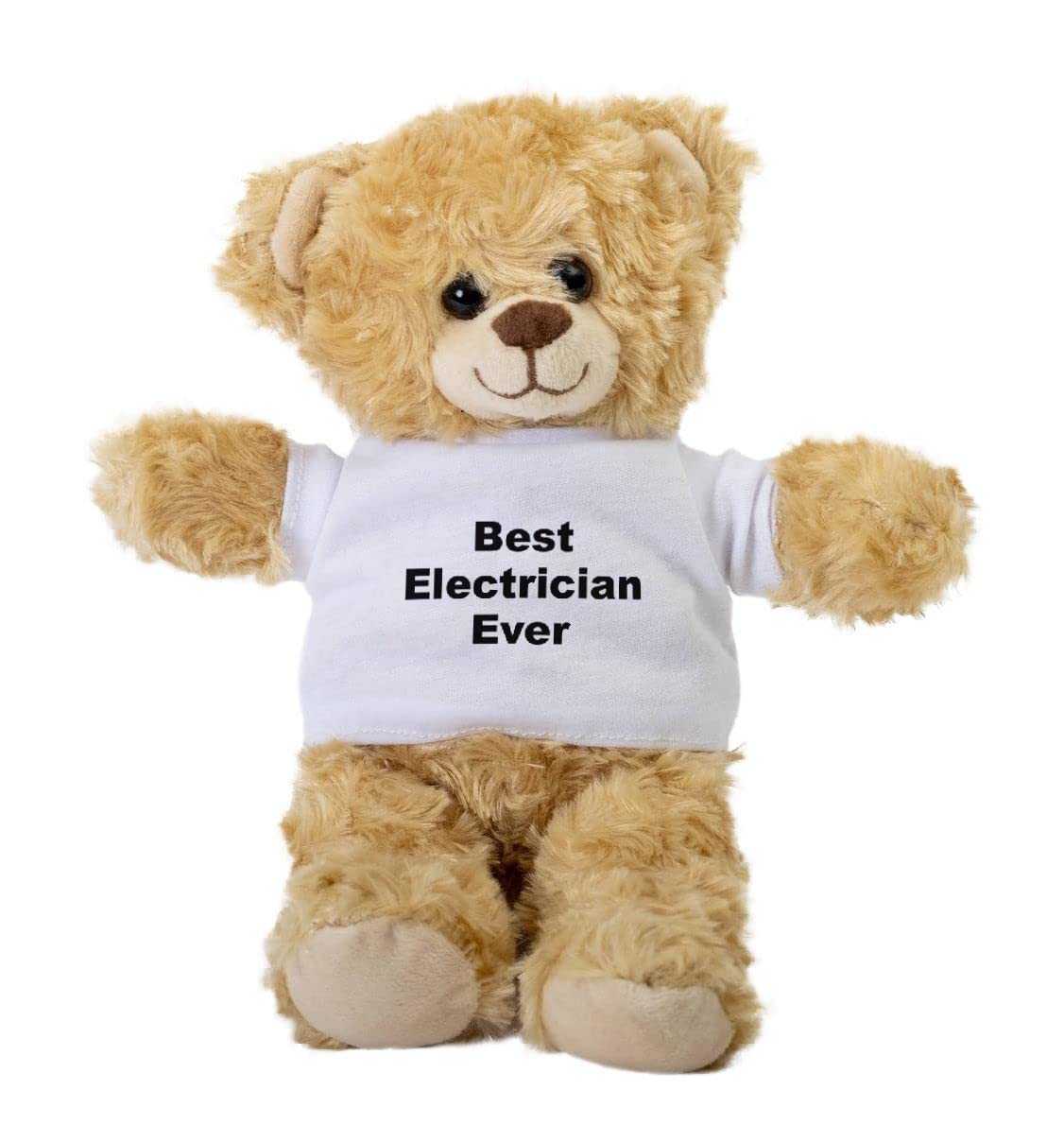 SpreadPassion Electrician Teddy Bear, Gift Stuffed Animal, Plush Teddy Bear with Tee, Electrician Gift, Gift for Her, Gift for Electrician, Birthday
