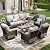 MIXPATIO 6-Piece Wicker Patio Furniture Set with Swivel Chairs, High Back Outdoor Sofa with 5.5-inch Thick Cushion, All-Weather Wicker Patio Conversation Set for Deck Yard Pool, Grey