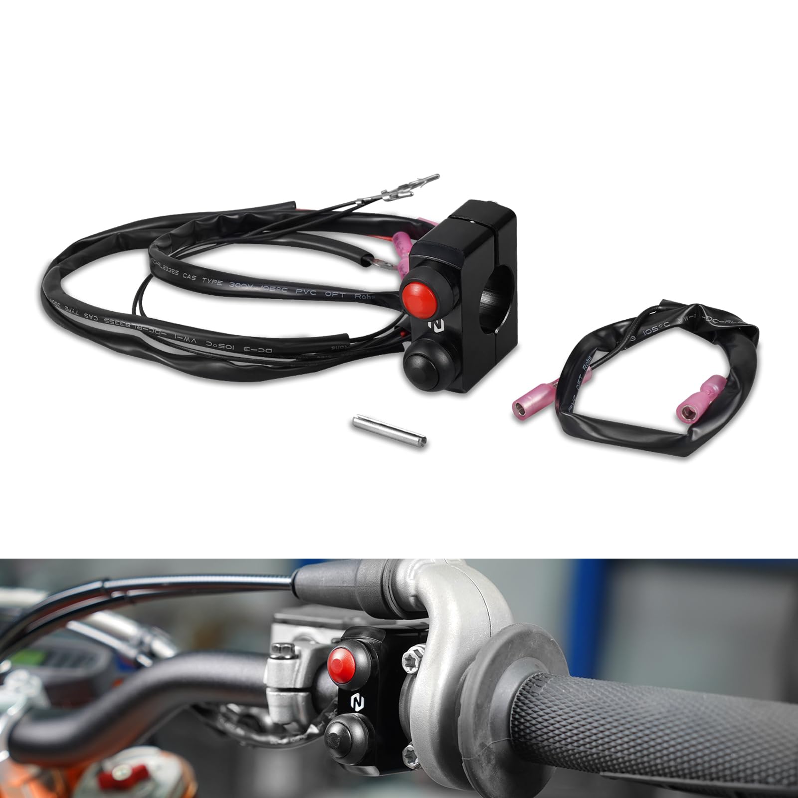 Amazon.com: NICECNC Kill Switch Button Motorcycle, Handlebar Start