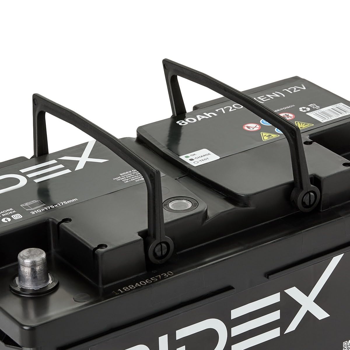 RIDEX 1S0020 Batería Coche 80Ah 720A 12V B13 DIN/ISO LB4 Baterías de Arranque de 75Ah 70Ah Compatible con FORD Fiesta Mk6 Hatchback CB1, CCN, JA8, JR8 MONDEO IV Turnier BA7, AUDI A4 B8 Avant 8K5