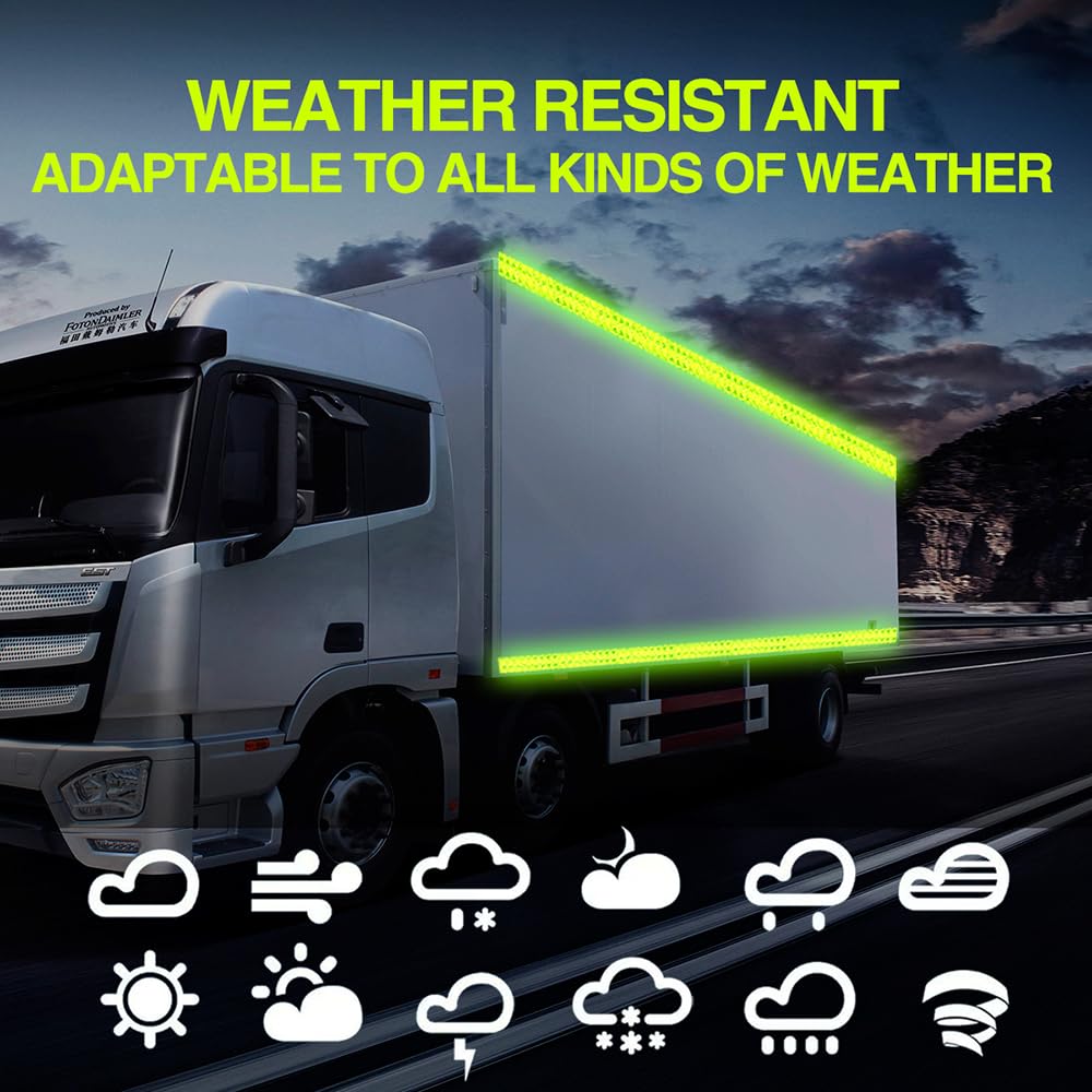 Reflective Tape 2" x40ft Fluorescent Green, DOT-C2 Waterproof Reflective Stickers & Reflector Tape with Strong Adhesive for Trucks, Trailers, Motorcycles, Bikes, Outdoor Safety