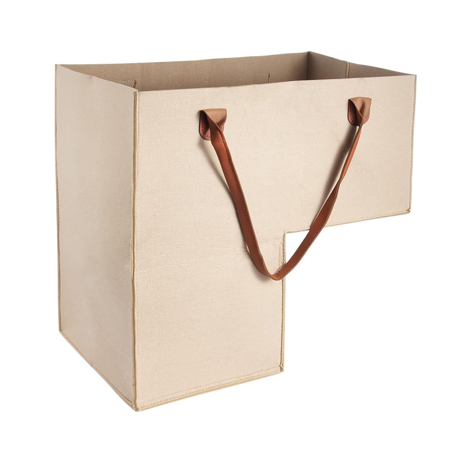 Stair Step Storage Bag with Handle Organizers Basket for Laundry and Household Item L-Shape Felt Basket Staircase Storage Box